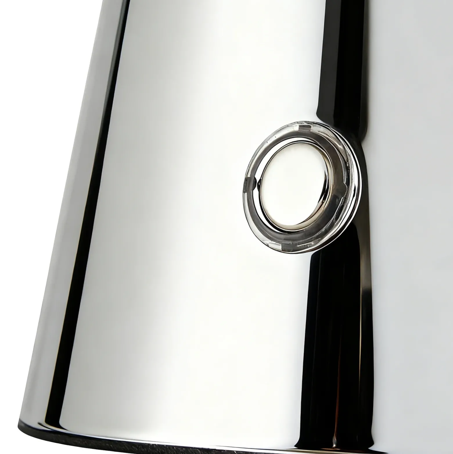 Lámpara de mesa LED recargable Lindby Nevijo, cromada, Ø 20 cm, USB, atenuador