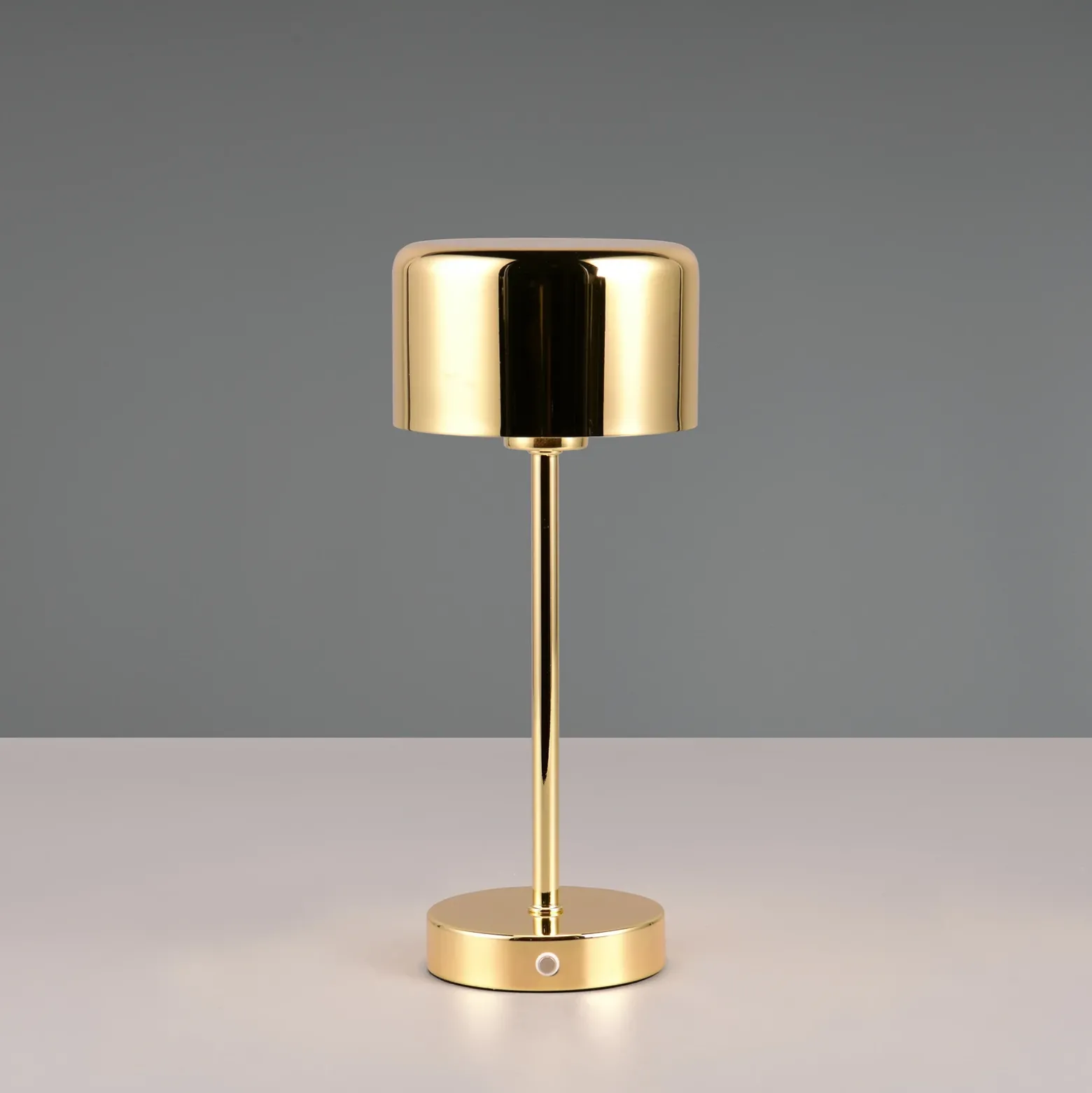 Lámpara de mesa LED recargable Jeff, latón, altura 30 cm, metal