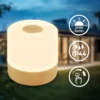 Lámpara de mesa LED recargable Cita con acabado en madera, USB-C, 2700 K,