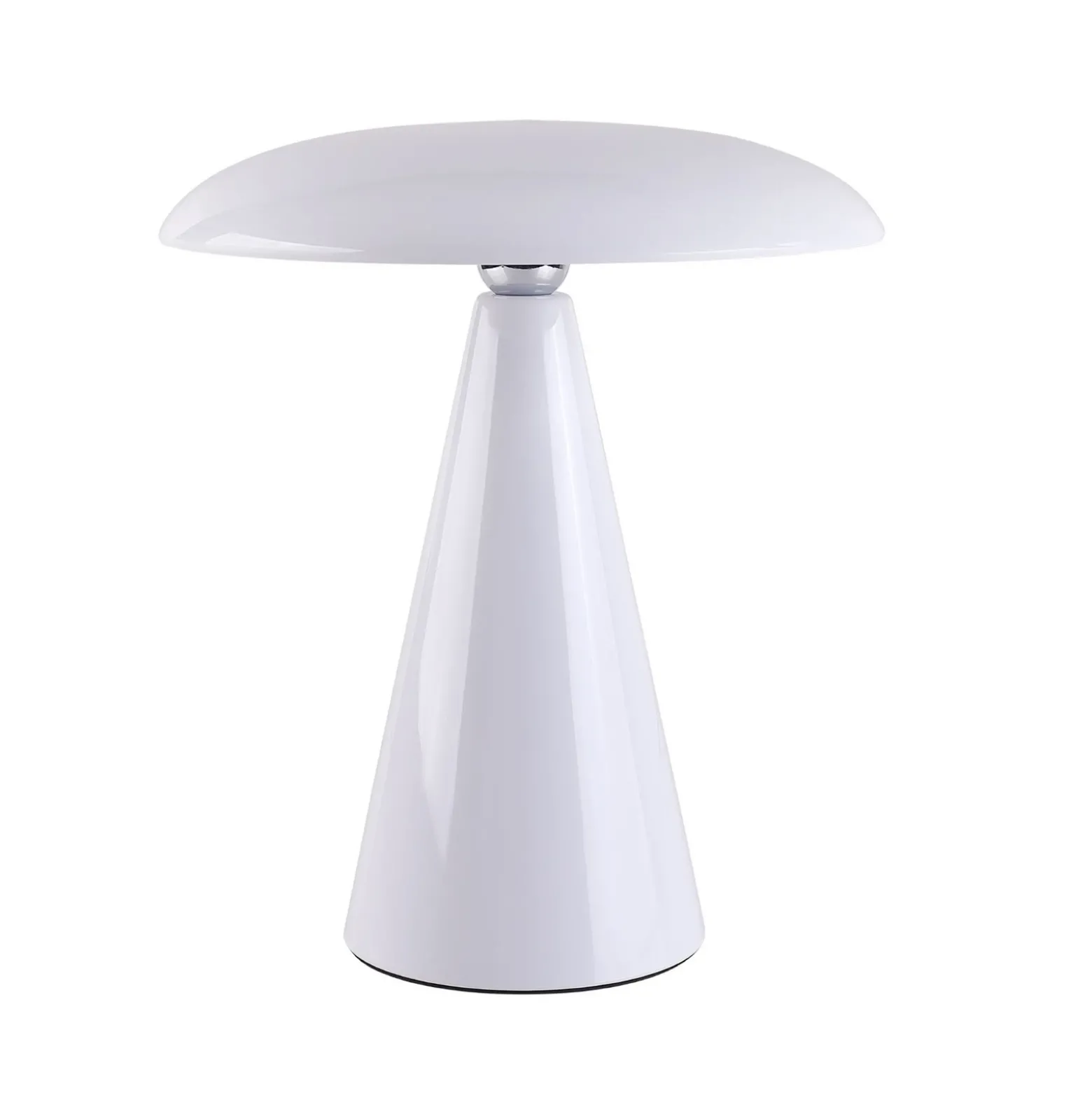 Lámpara de mesa LED recargable Beacon Kinoko, blanca, 27 cm, CCT