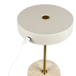 Lámpara de mesa LED recargable Dyberg Larsen «Moonlight», color beige