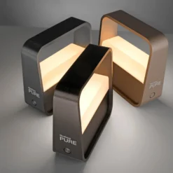 lámpara de mesa LED recargable PURE Go, gris, aluminio