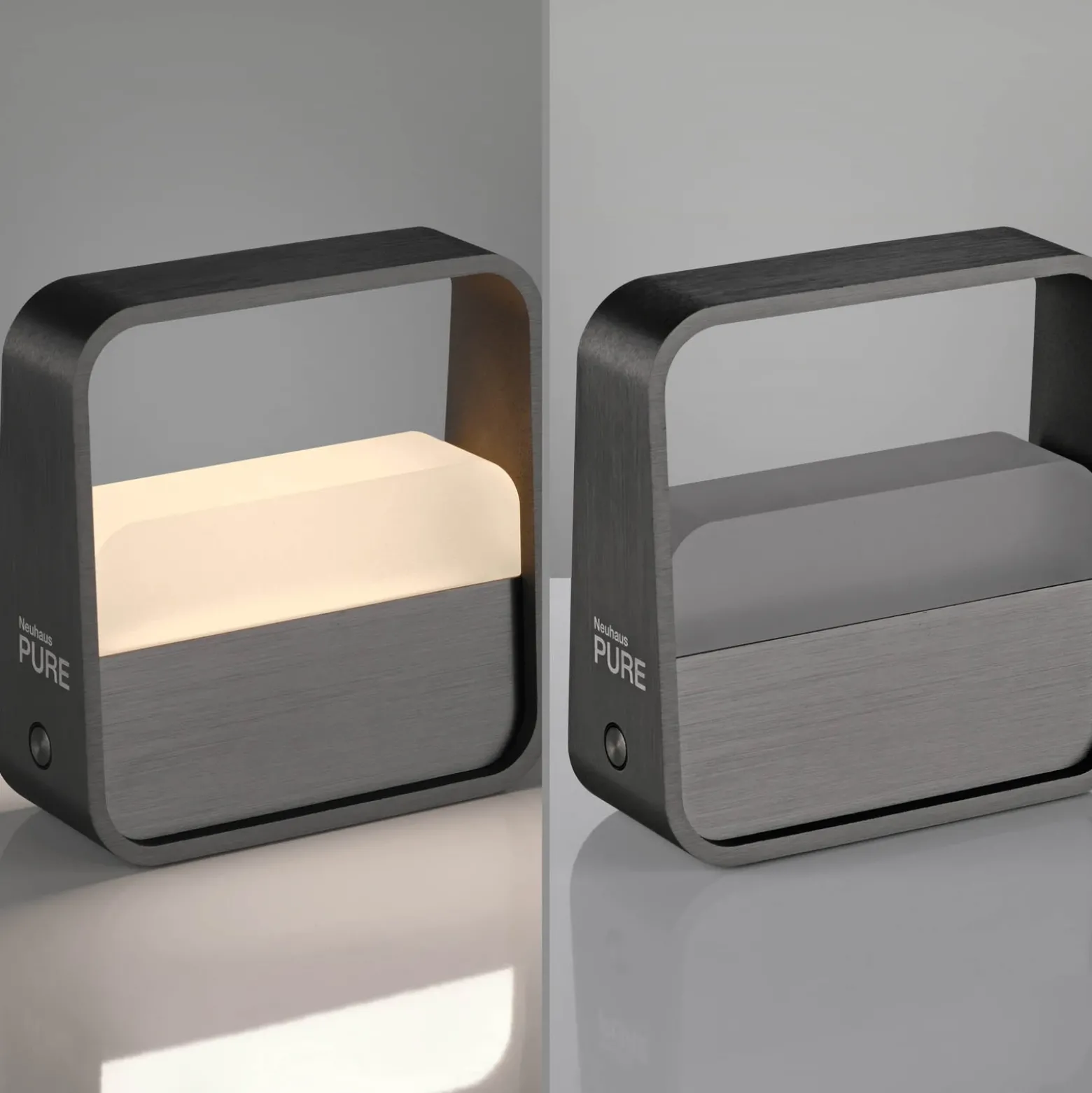 lámpara de mesa LED recargable PURE Go, gris, aluminio