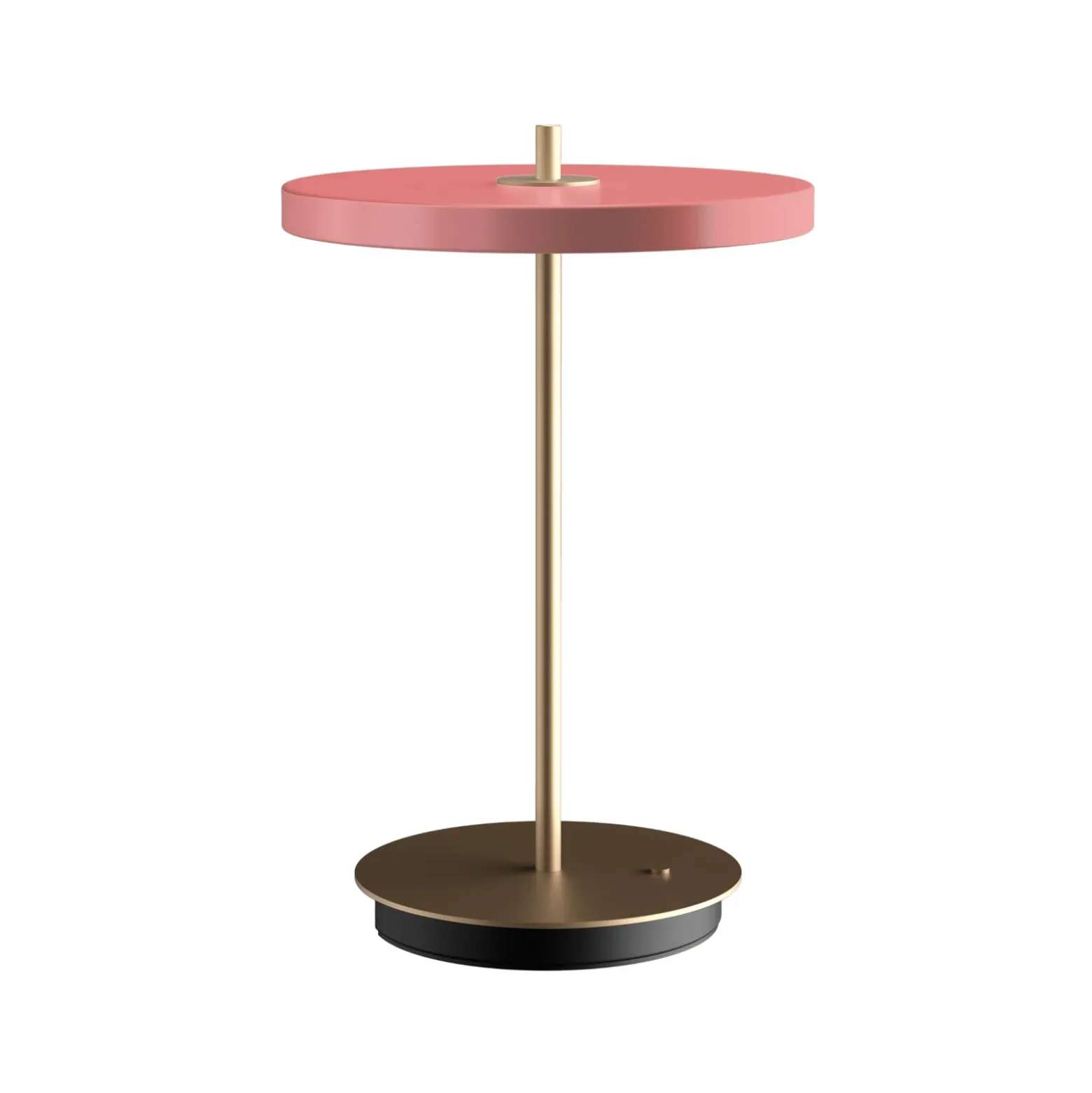 Lámpara de mesa LED recargable UMAGE Asteria Move, rosa/latón, 31 cm