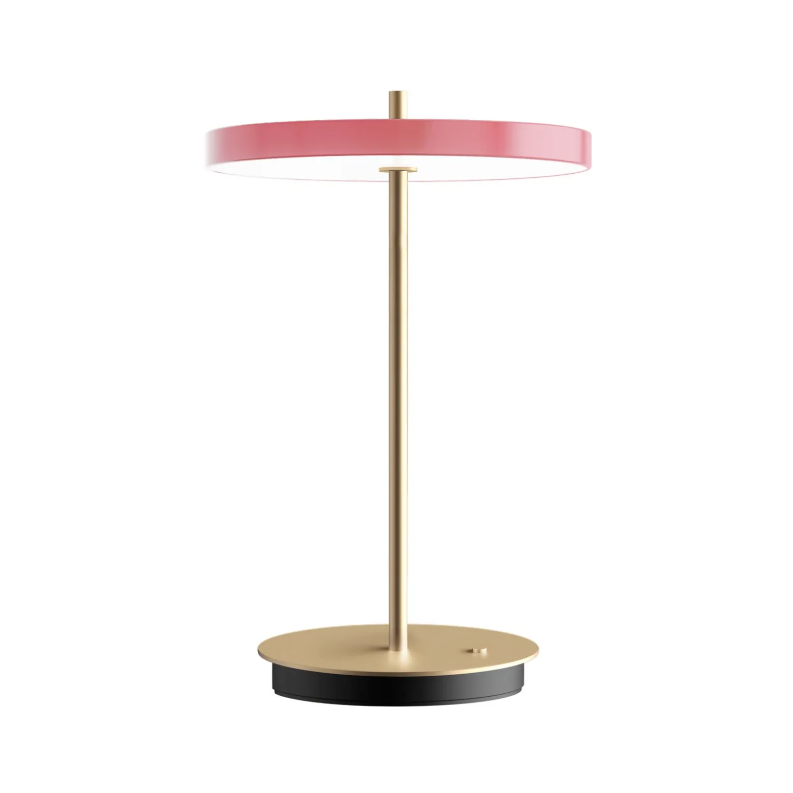 Lámpara de mesa LED recargable UMAGE Asteria Move, rosa/latón, 31 cm