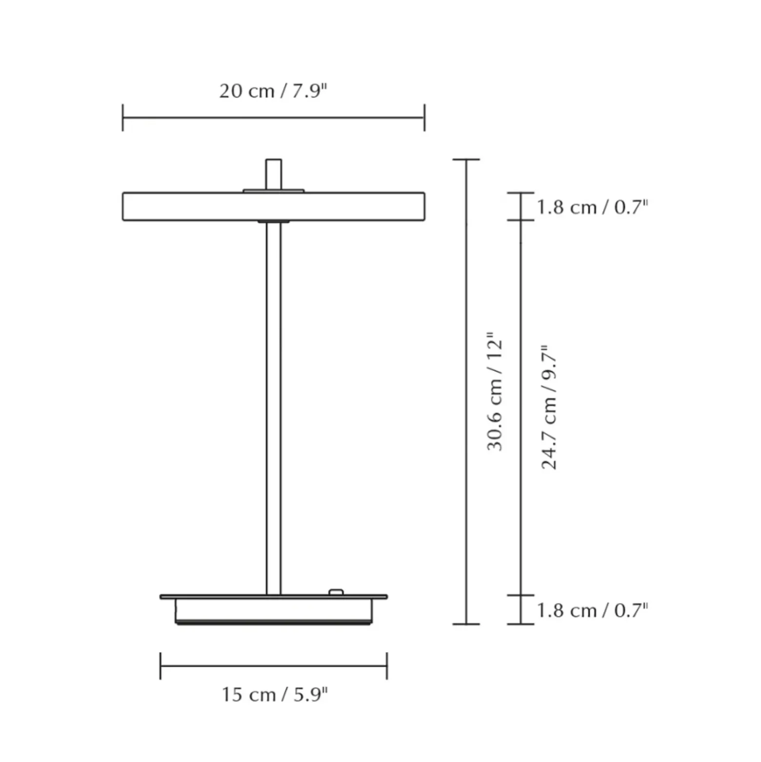 Lámpara de mesa LED recargable UMAGE Asteria Move, rosa/latón, 31 cm