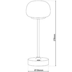 Lámpara de mesa LED recargable Pina beige Altura 27,8cm Metal/cristal