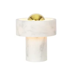 lámpara de mesa LED recargable Stone de Tom Dixon, color dorado, altura 19 cm