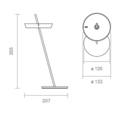 Lámpara de mesa LED recargable Mahina color cromo Altura 36 cm Metal CCT