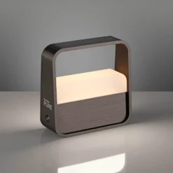 lámpara de mesa LED recargable PURE Go, marrón metalizado oscuro, aluminio