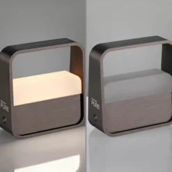 lámpara de mesa LED recargable PURE Go, marrón metalizado oscuro, aluminio