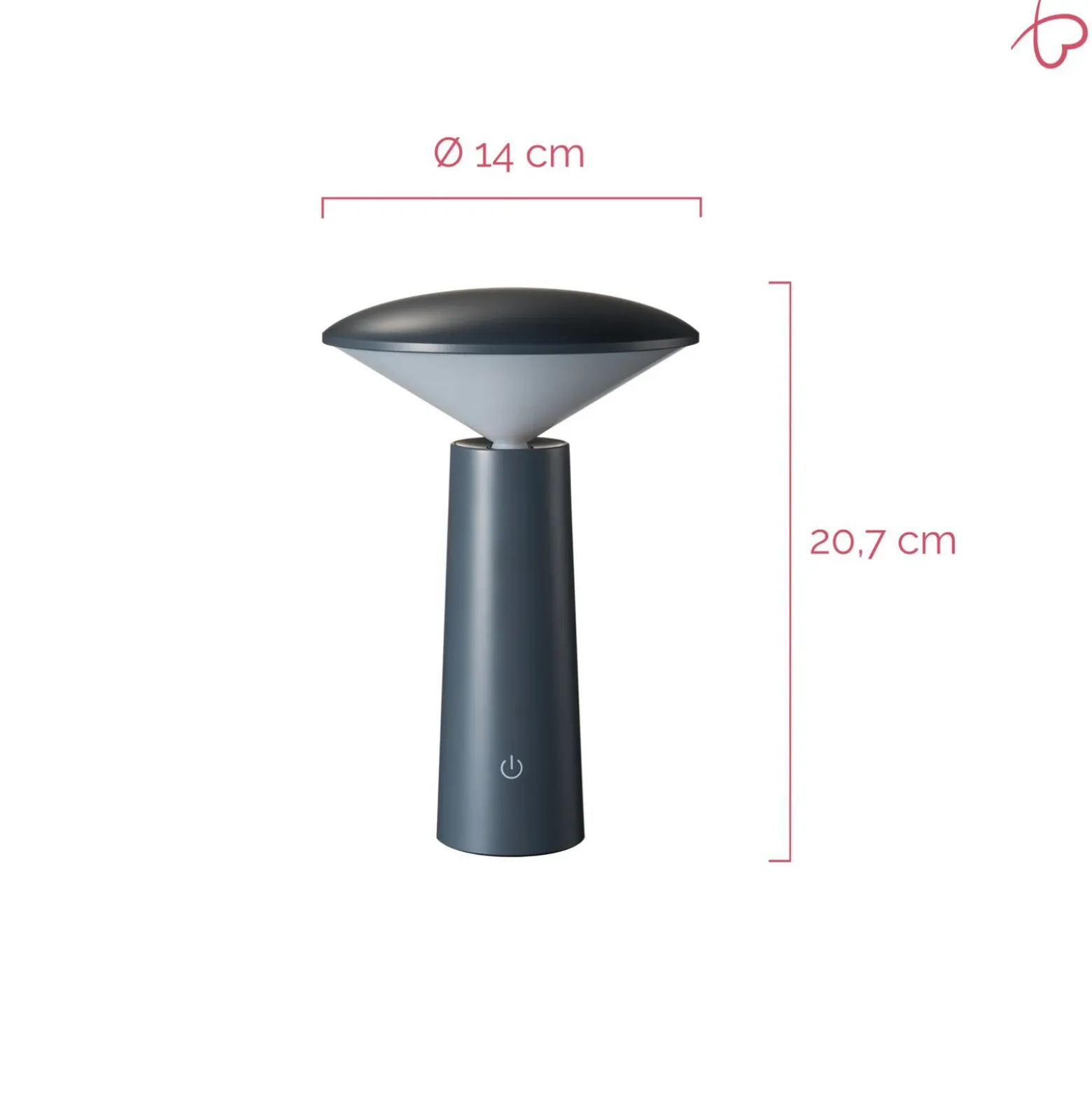 Lámpara de mesa LED recargable Pauleen ADORABLE SPARK, gris, 21 cm, IP44