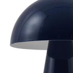 Lámpara de mesa LED recargable Lindby Nevijo, azul, Ø 20 cm, USB, atenuador