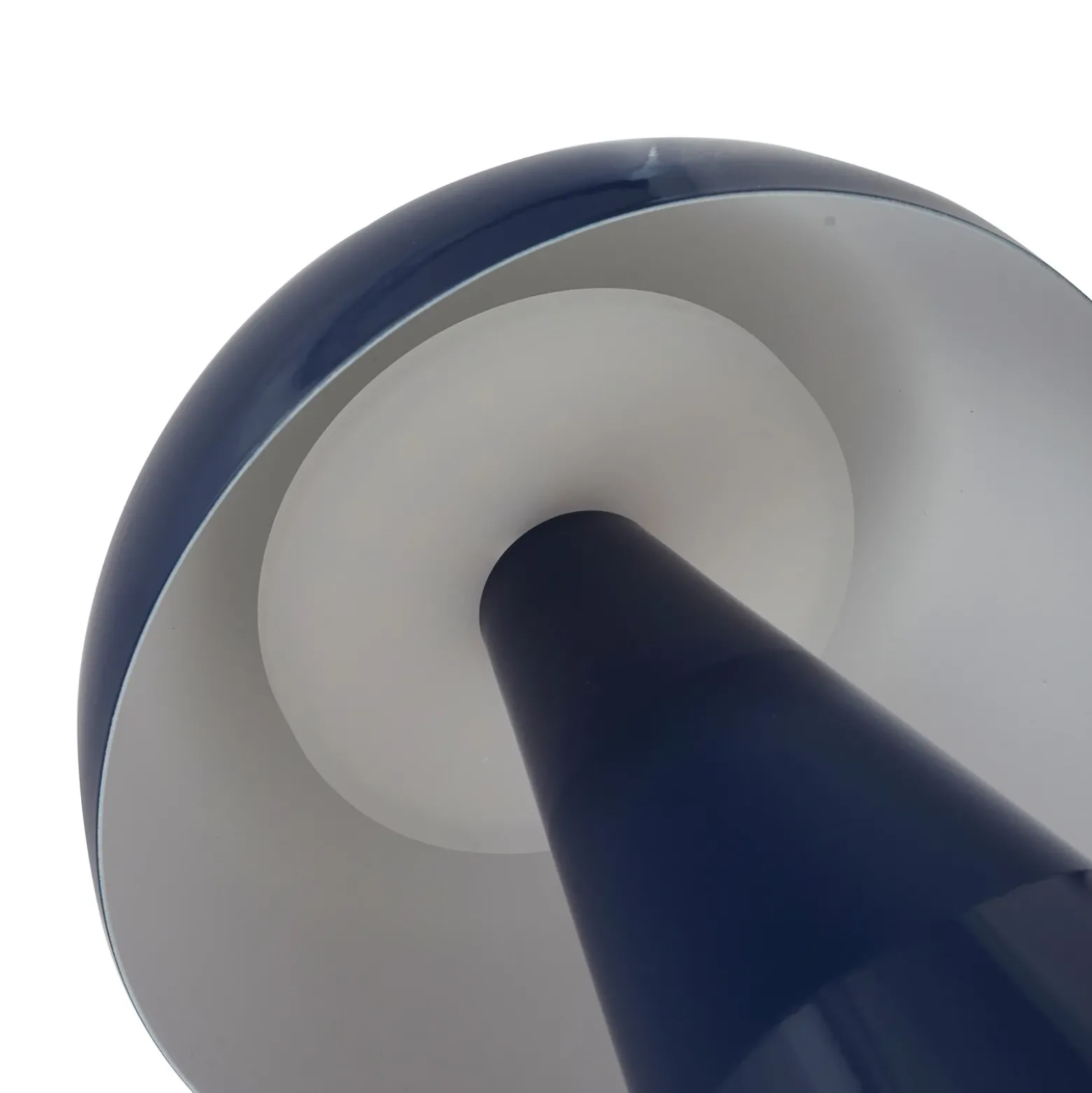 Lámpara de mesa LED recargable Lindby Nevijo, azul, Ø 20 cm, USB, atenuador