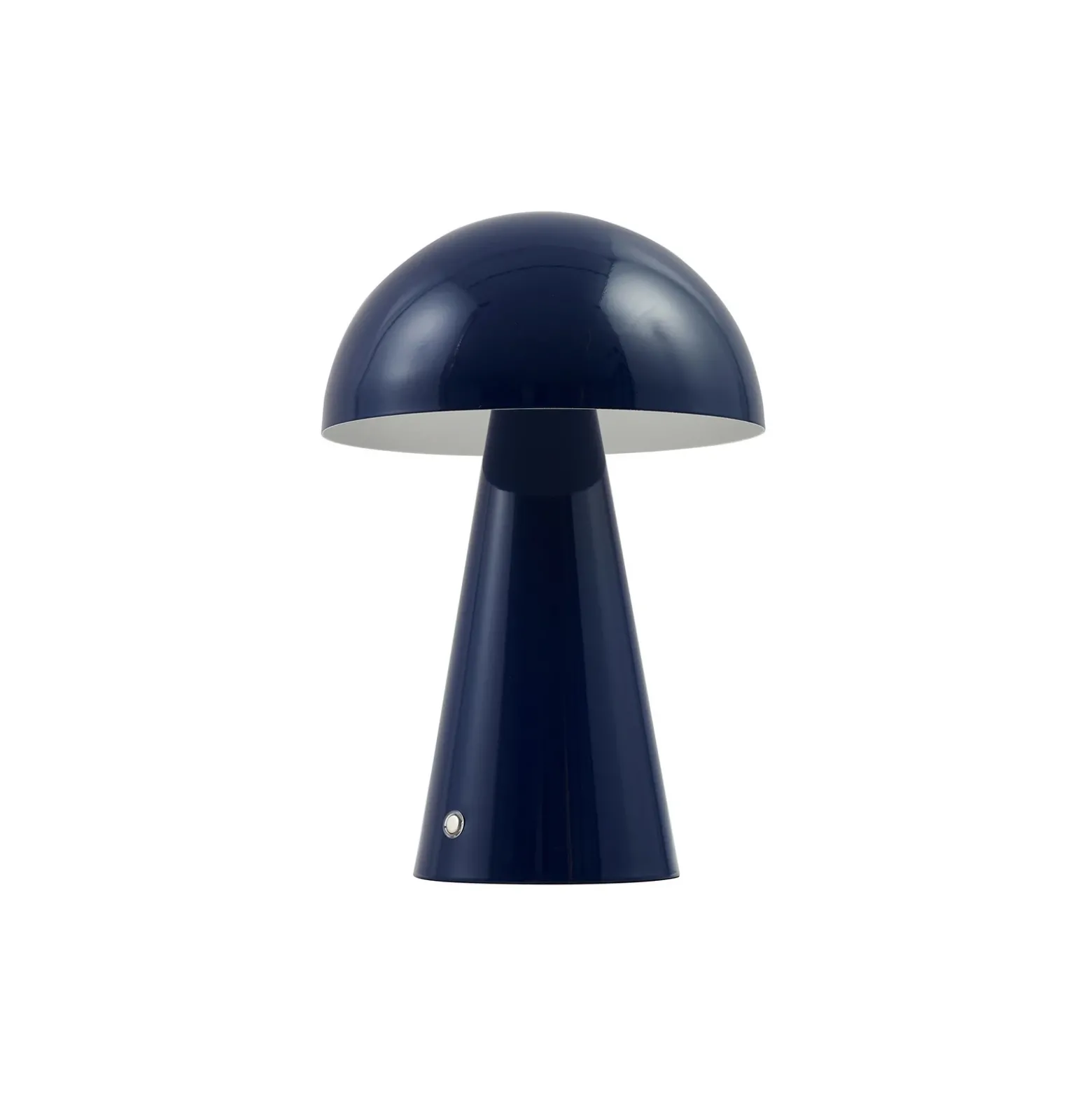 Lámpara de mesa LED recargable Lindby Nevijo, azul, Ø 20 cm, USB, atenuador