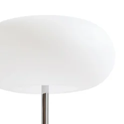 Lámpara de mesa LED recargable Lucande Anoria, cromada/blanca, cristal, IP44,