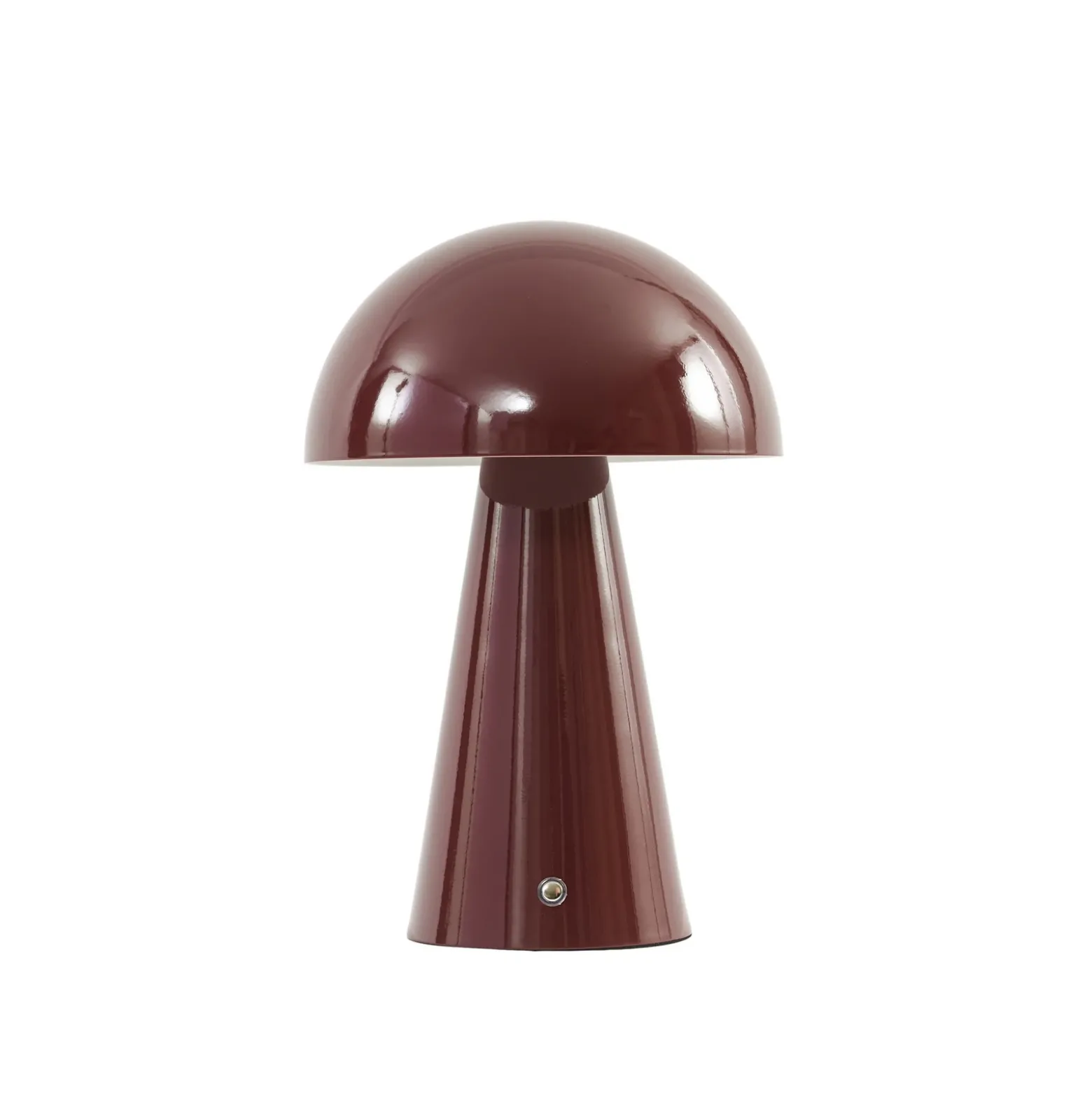 Lámpara de mesa LED recargable Lindby Nevijo, roja, Ø 20 cm, USB, atenuador de