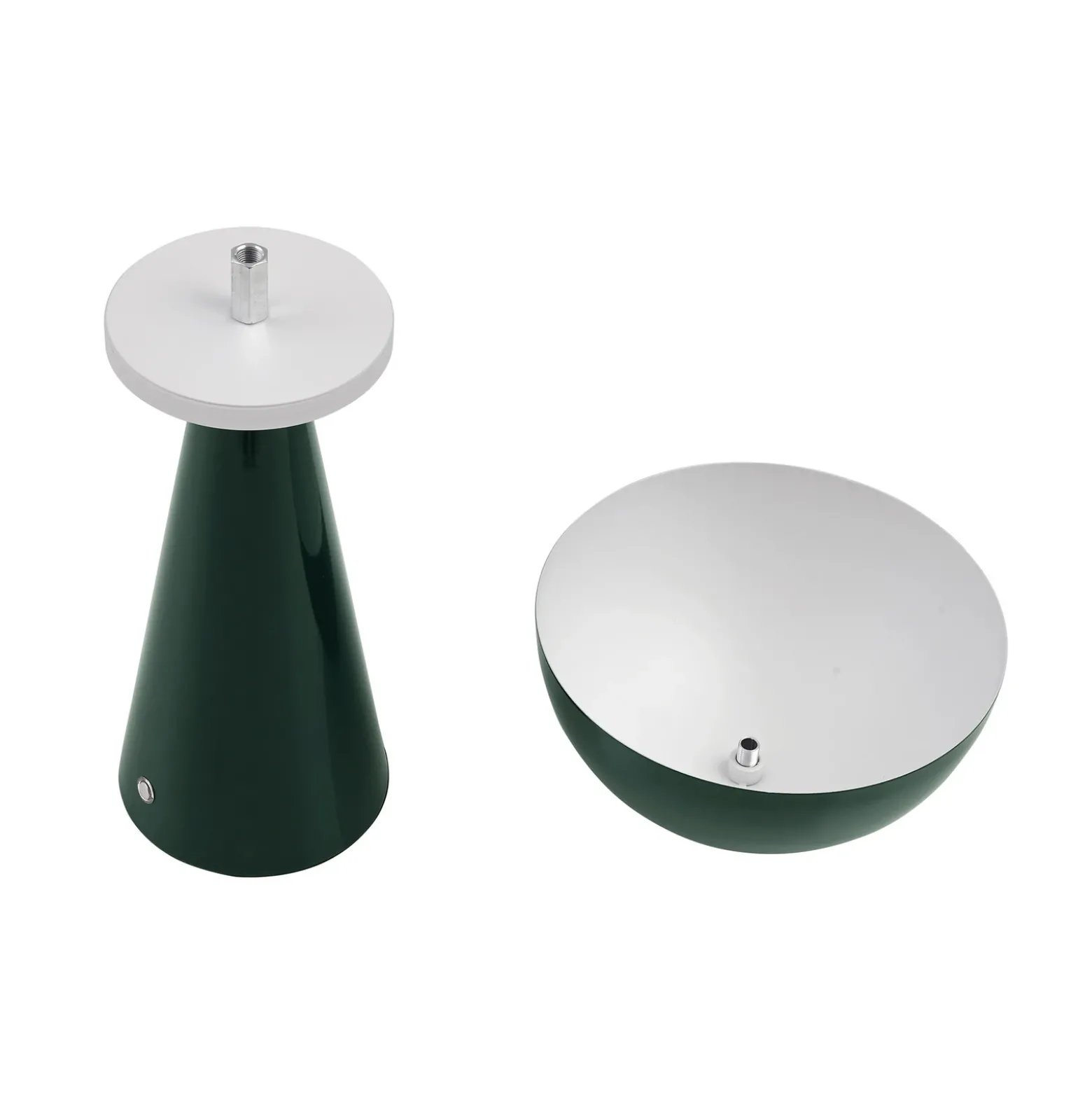 Lámpara de mesa LED recargable Lindby Nevijo, verde, Ø 20 cm, USB, atenuador de