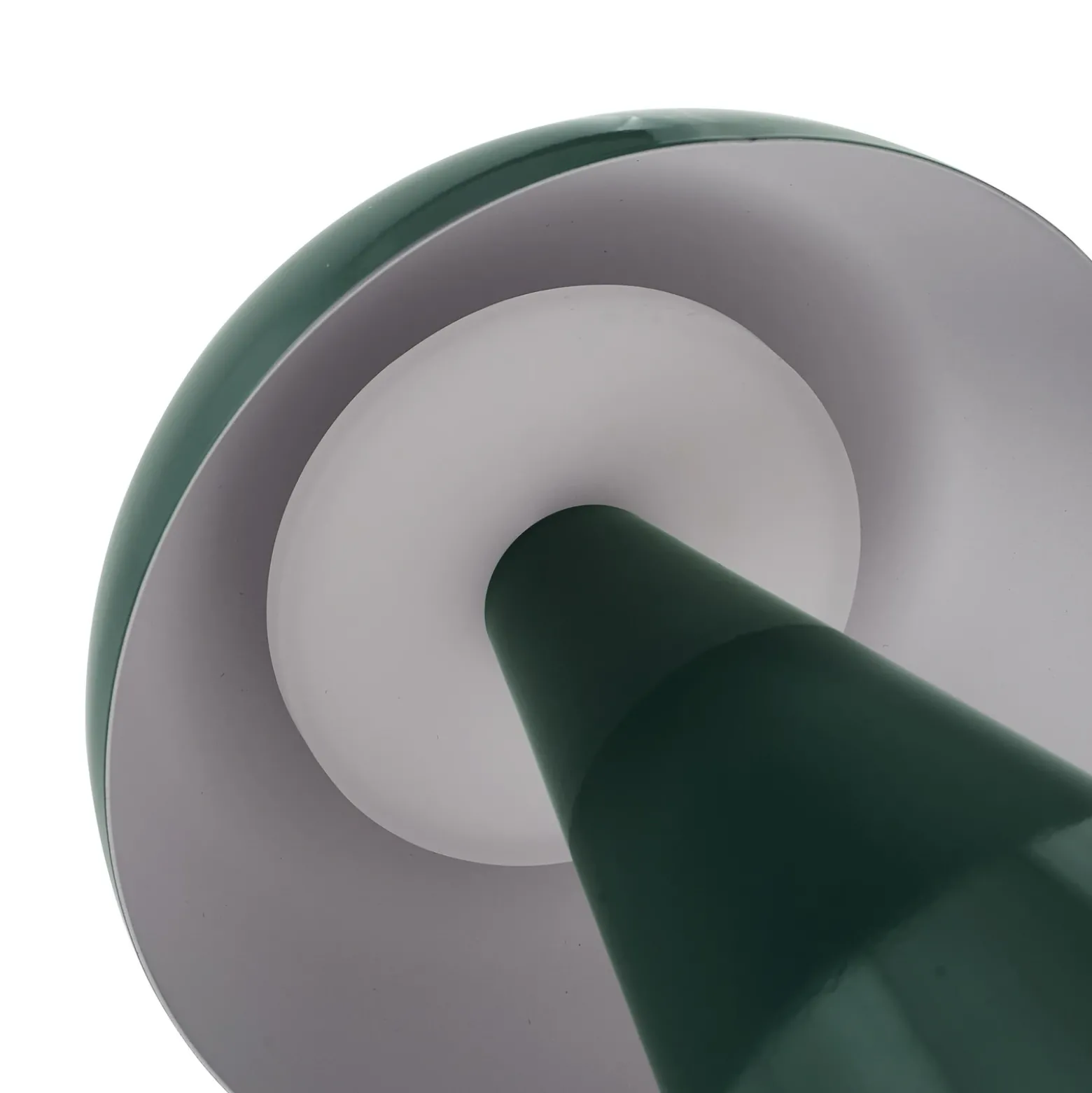Lámpara de mesa LED recargable Lindby Nevijo, verde, Ø 20 cm, USB, atenuador de