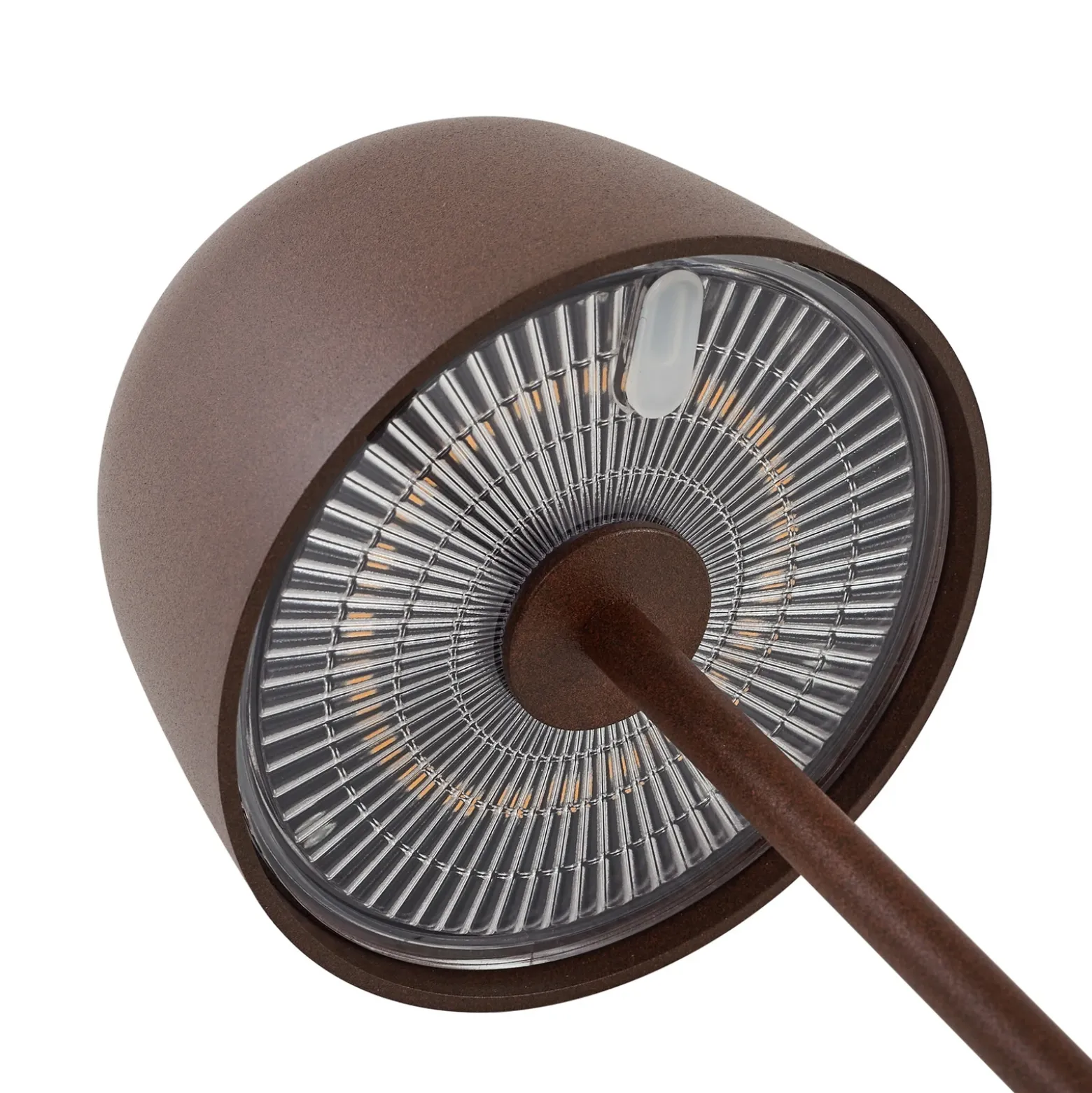 Lámpara de mesa LED recargable Lindby Arietty, marrón, atenuable, IP65