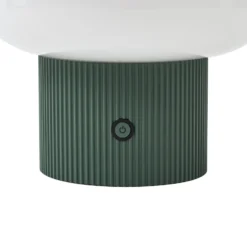 Lámpara de mesa LED recargable Lucande Katrin Palme, verde, cristal