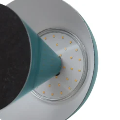 Lámpara de mesa LED recargable Lindby Nevijo, color petróleo, Ø 18 cm, USB,