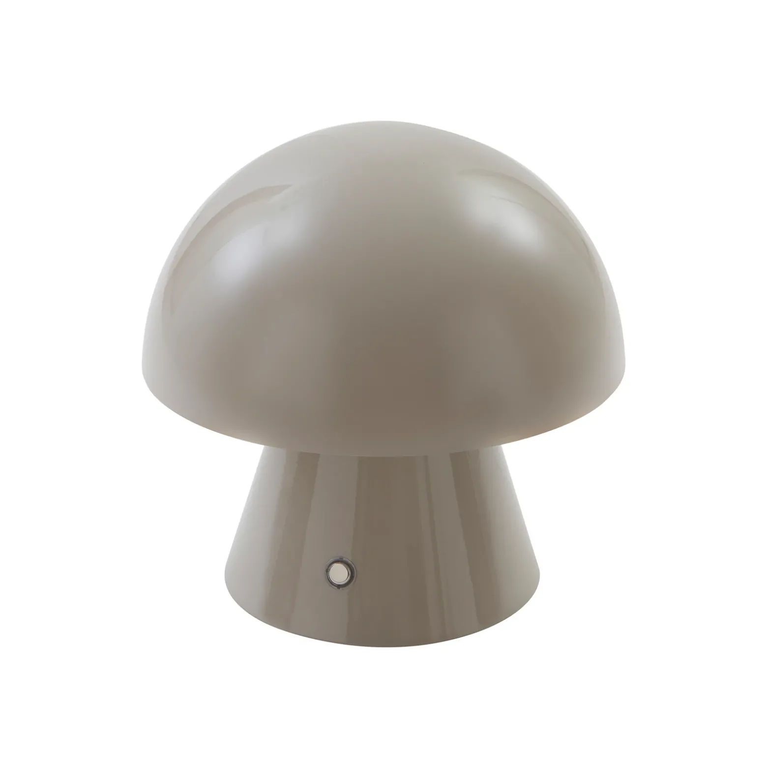 Lámpara de mesa LED recargable Lindby Nevijo, gris, Ø 18 cm, USB, atenuador de