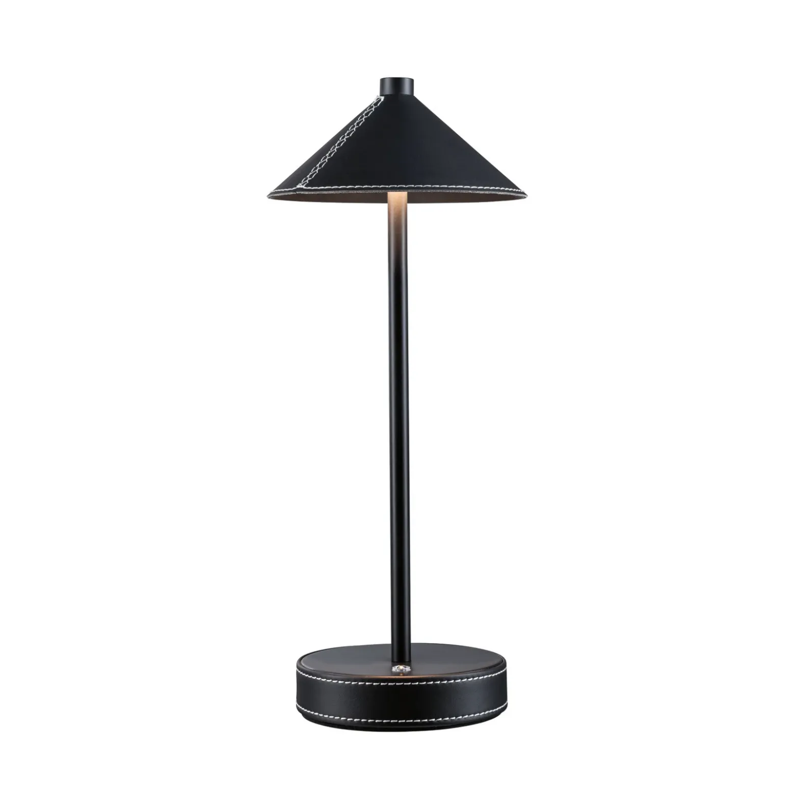 Lámpara de mesa LED recargable Paulmann Pellini, negra, luz hacia abajo, CCT
