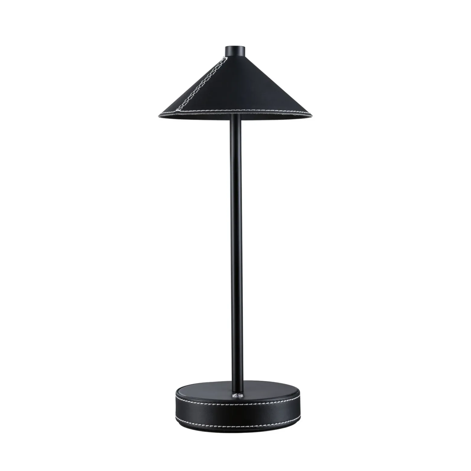Lámpara de mesa LED recargable Paulmann Pellini, negra, luz hacia abajo, CCT