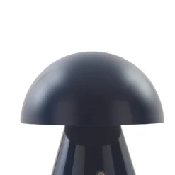 Lámpara de mesa LED recargable Lindby Nevijo, azul, Ø 18 cm, USB, atenuador de