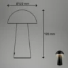 Lámpara de mesa LED recargable Fungo Mini, negra, táctil, plástico