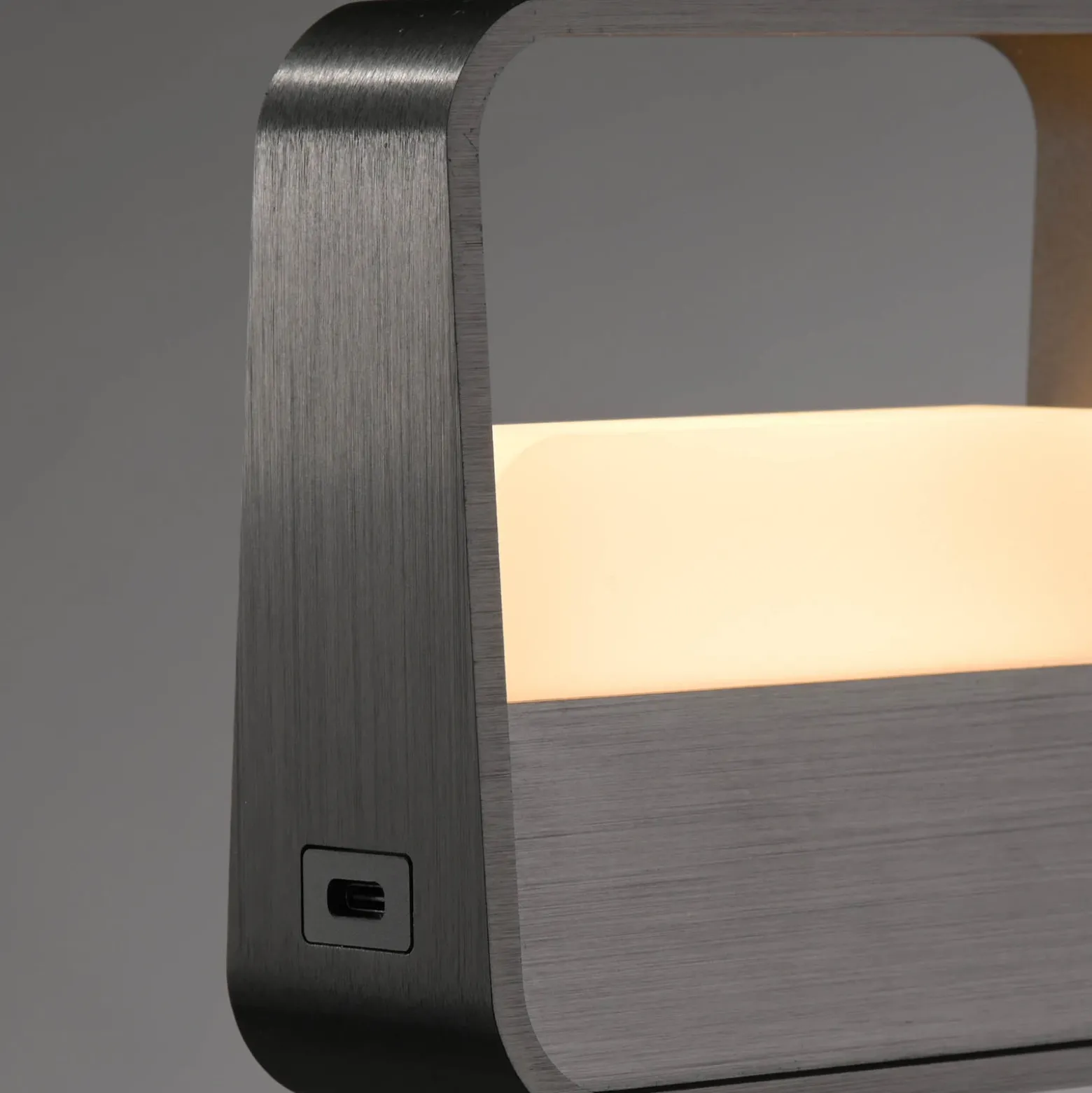 lámpara de mesa LED recargable PURE Go, gris, aluminio