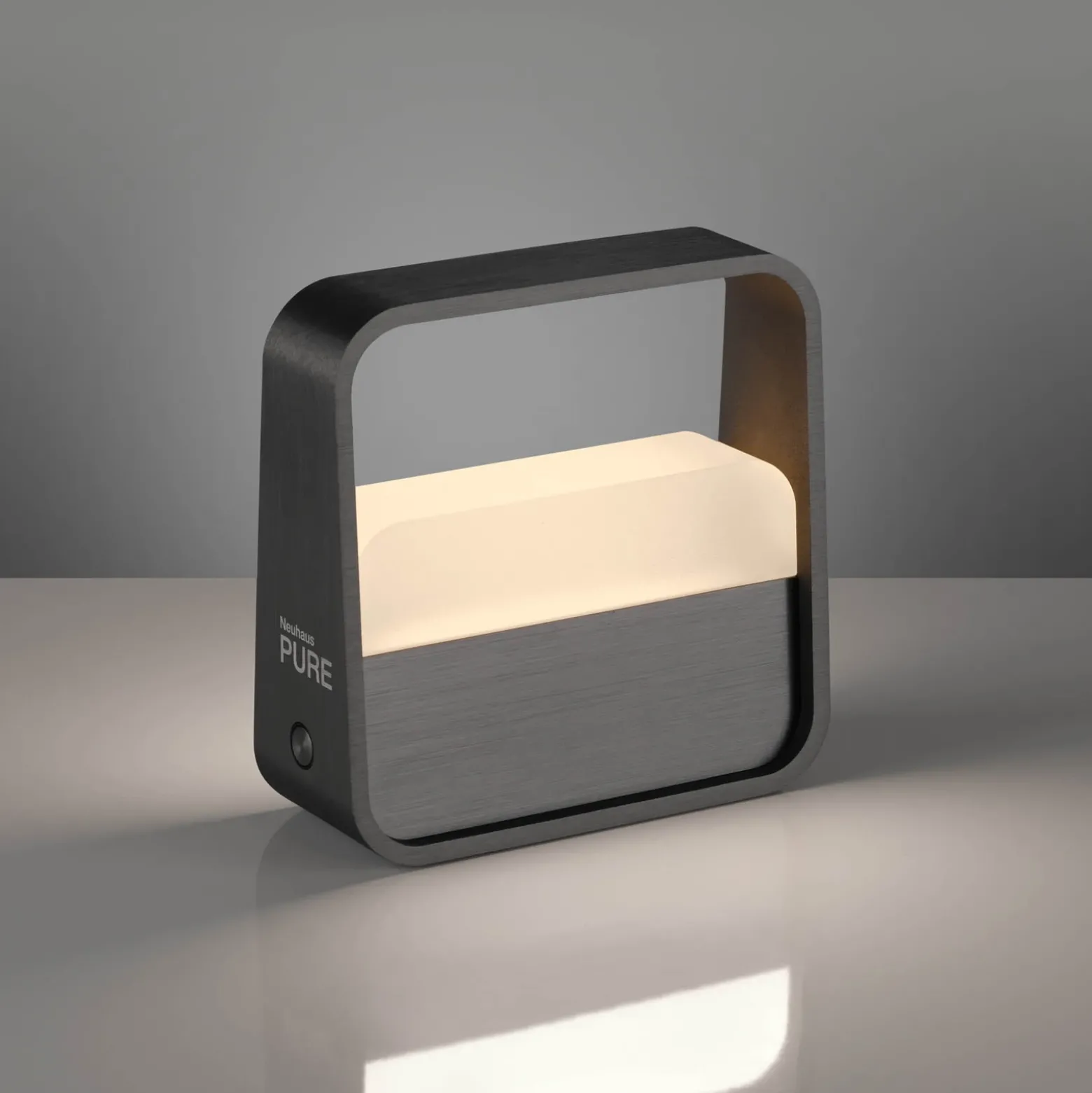 lámpara de mesa LED recargable PURE Go, gris, aluminio