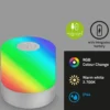 Lámpara de mesa LED recargable Smal, cromo, RGBW, plástico, 7 cm