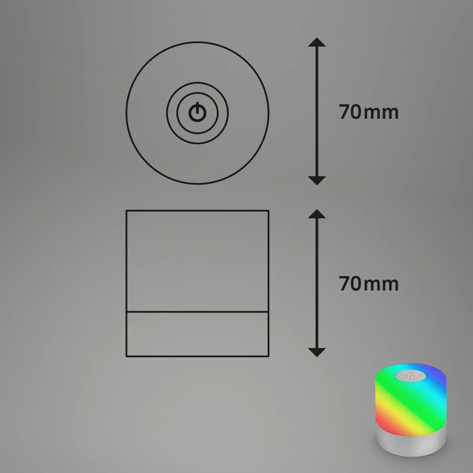 Lámpara de mesa LED recargable Smal, cromo, RGBW, plástico, 7 cm