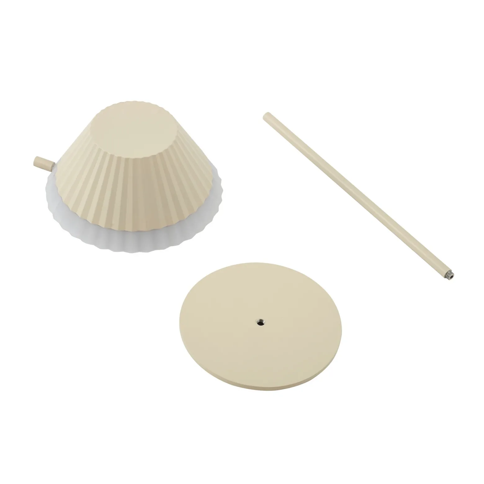Lámpara de mesa LED recargable Ilvi de Lindby, beige, aluminio, Ø 17,5 cm