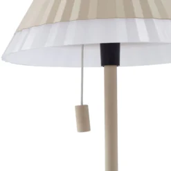 Lámpara de mesa LED recargable Ilvi de Lindby, beige, aluminio, Ø 17,5 cm