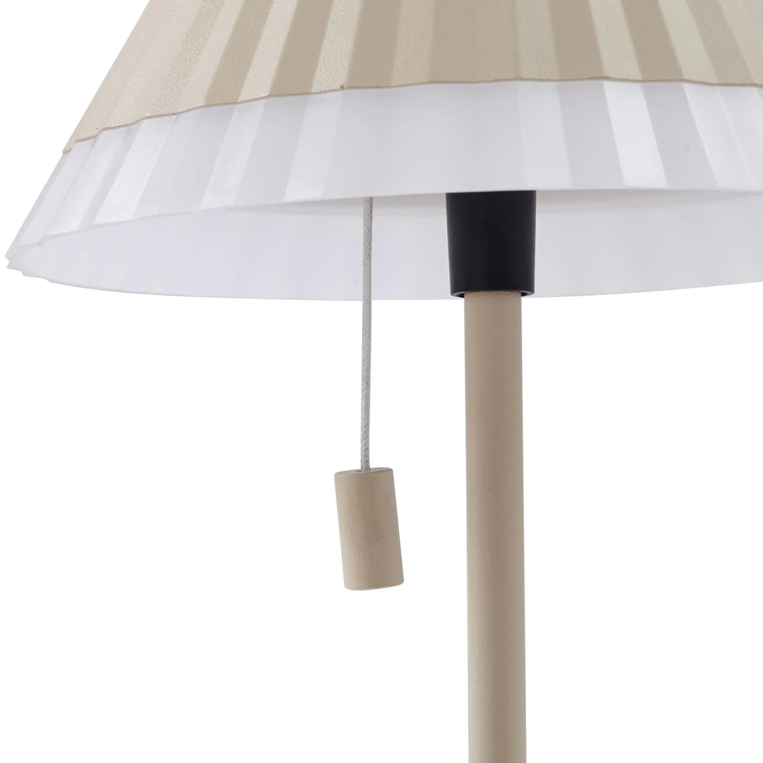Lámpara de mesa LED recargable Ilvi de Lindby, beige, aluminio, Ø 17,5 cm