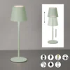 Lámpara de mesa LED recargable Viletto, verde salvia, IP54