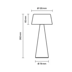 Lámpara de mesa LED recargable Solino, blanca, solar/USB, 26 cm, IP44