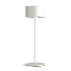 Lámpara de mesa LED recargable Calex Serino, arena, aluminio, 2700 K