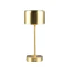 Lámpara de mesa LED recargable Jeff, latón mate, altura 30 cm, metal