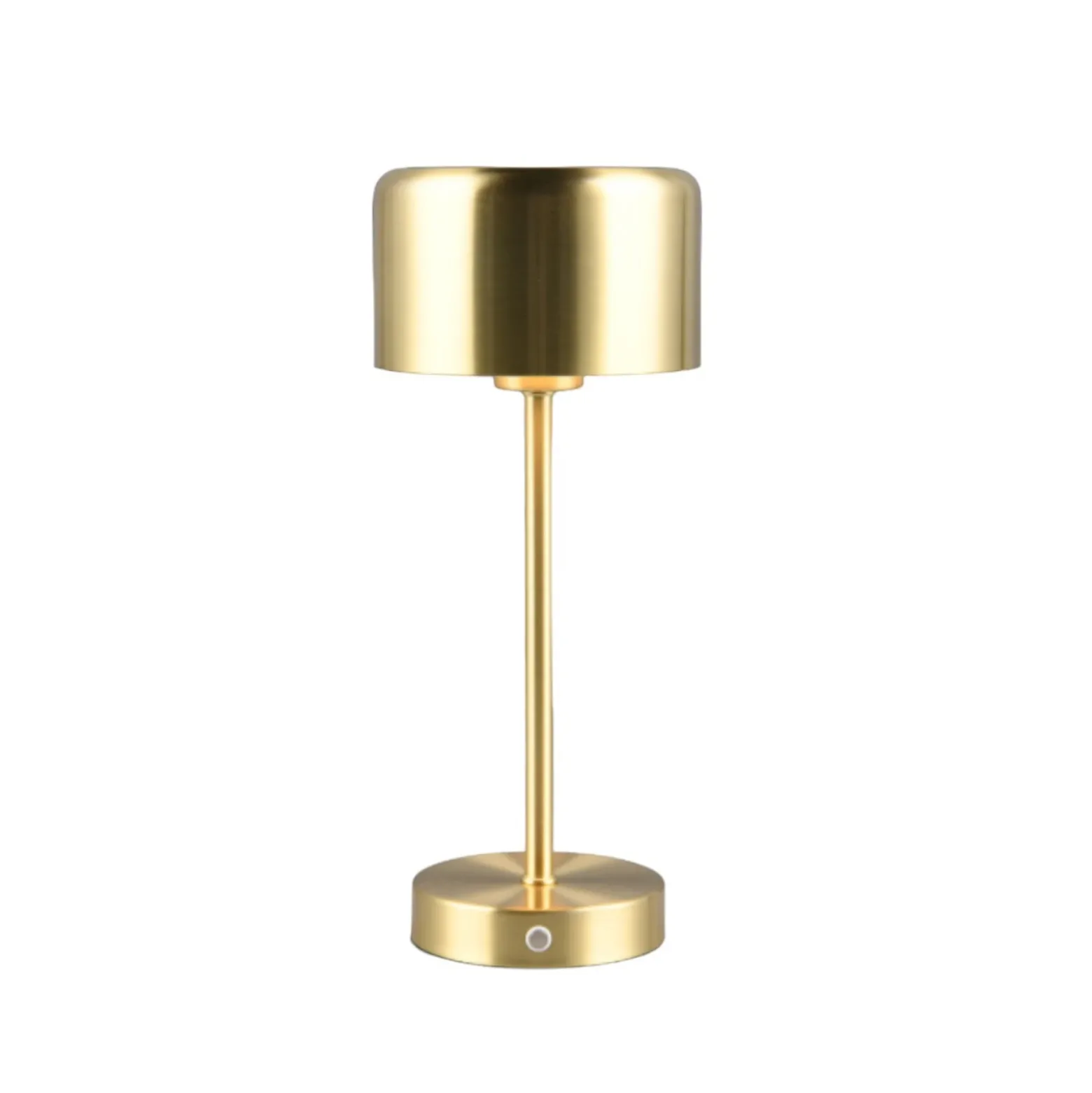 Lámpara de mesa LED recargable Jeff, latón mate, altura 30 cm, metal