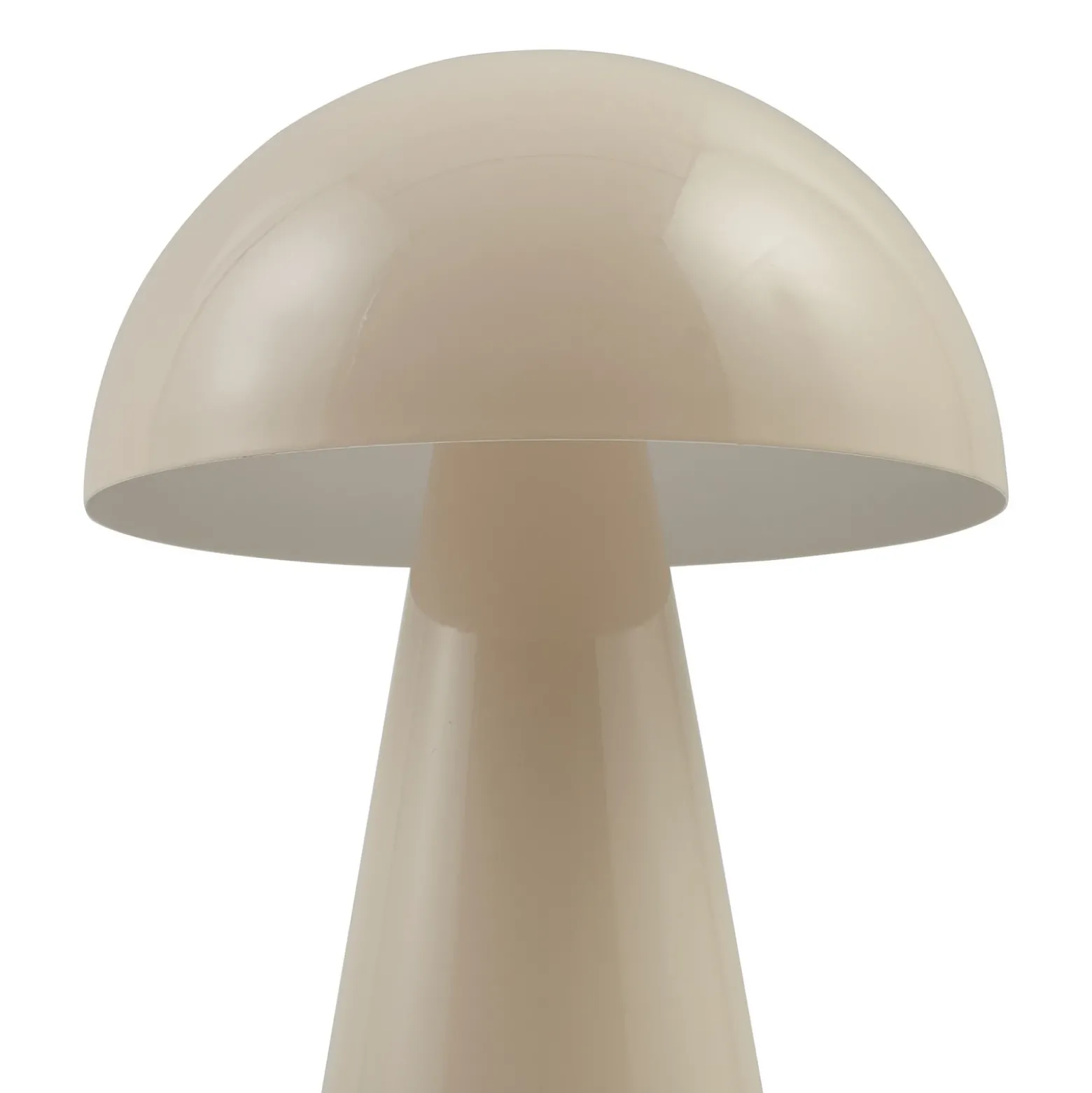 Lámpara de mesa LED recargable Lindby Nevijo, beige, Ø 20 cm, USB, atenuador de