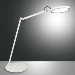 Lámpara de mesa LED Regina con atenuador, blanco