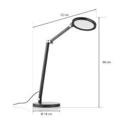 Lámpara de mesa LED Regina con atenuador, negro