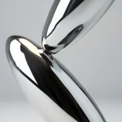 Lámpara de mesa LED RESONANCE, platino/ópal, 37 cm, metal/cristal, atenuable