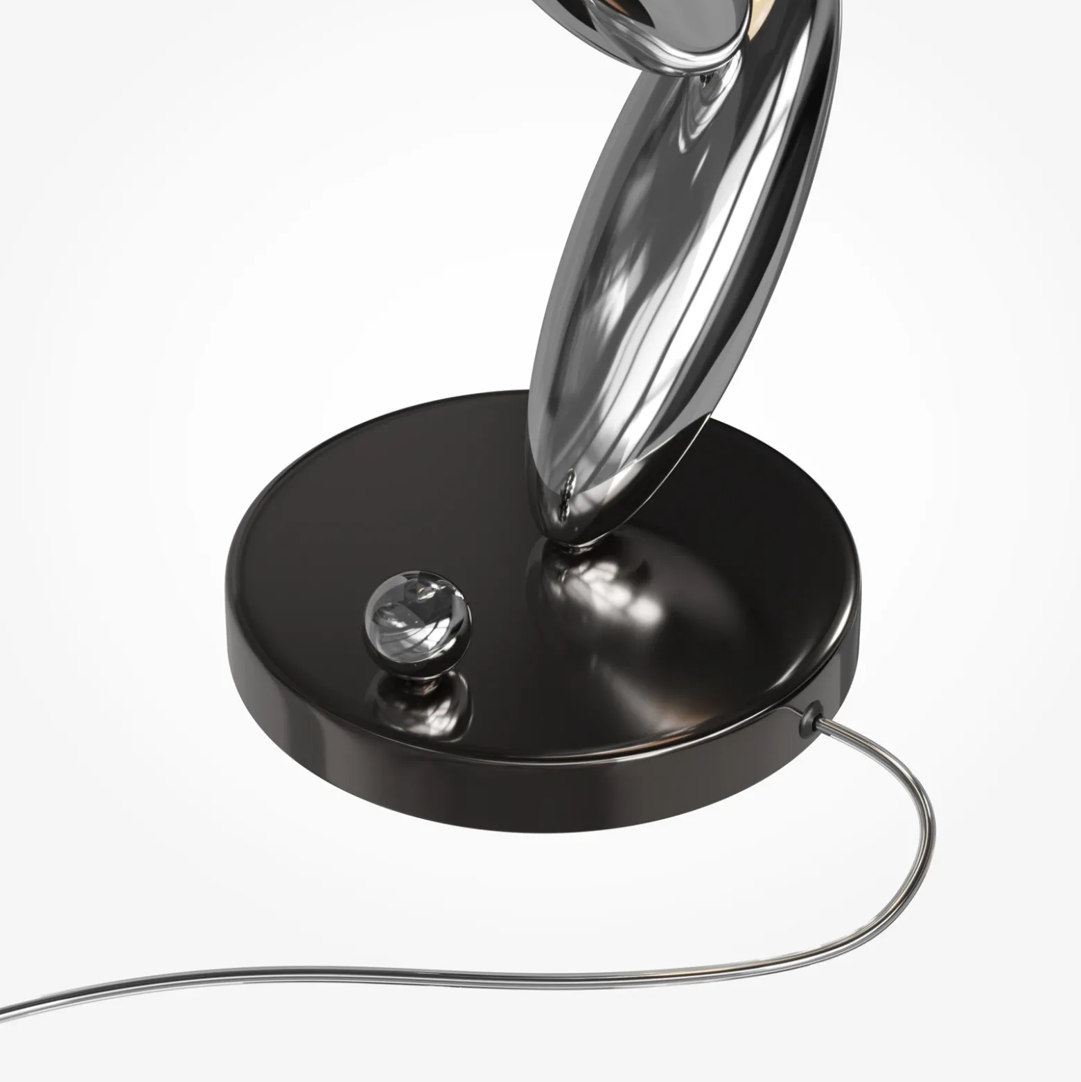 Lámpara de mesa LED RESONANCE, platino/ópal, 37 cm, metal/cristal, atenuable