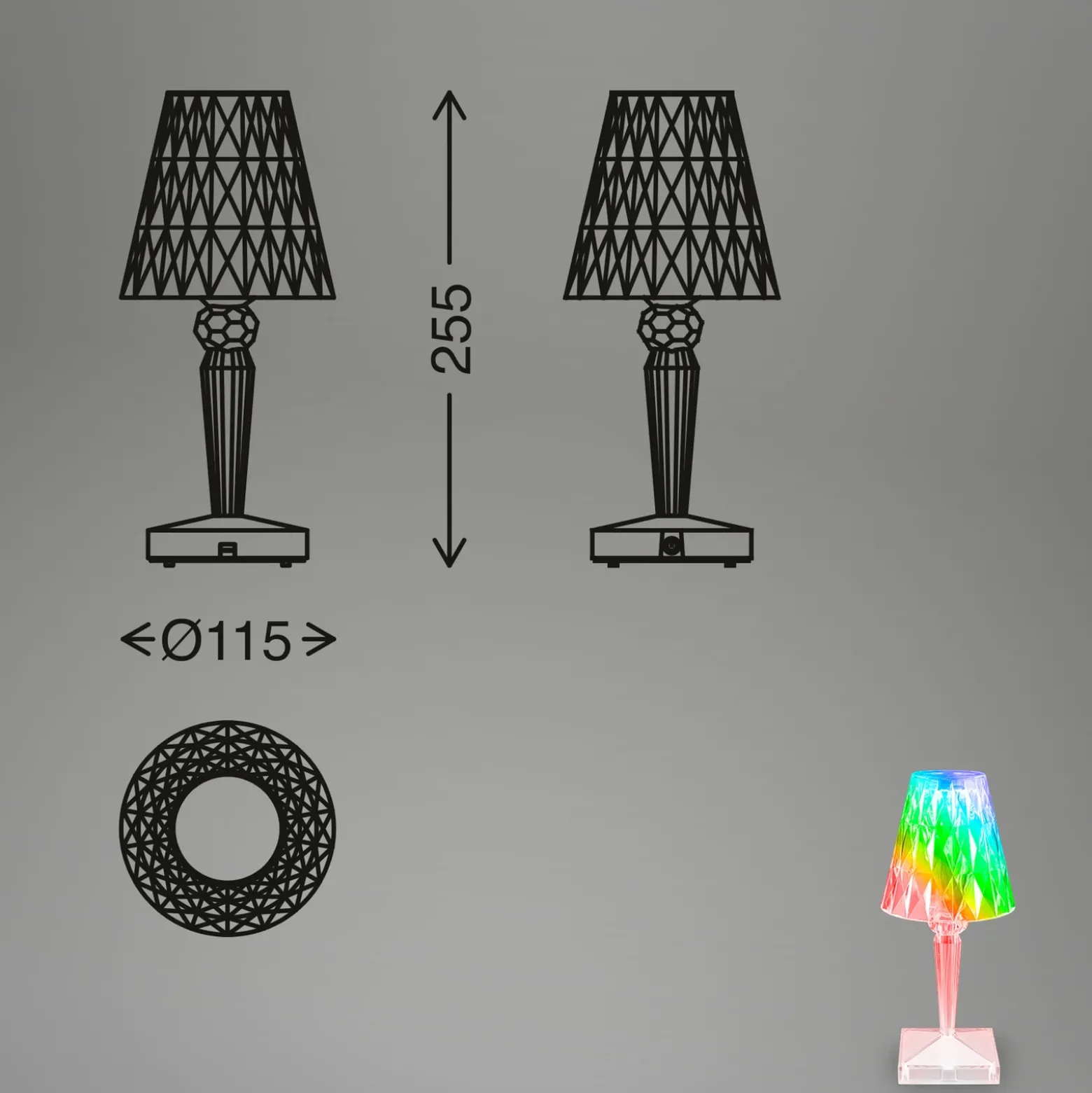 Lámpara de mesa LED 7464010 RGB con control remoto