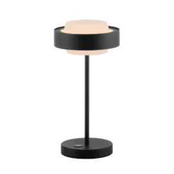 Lámpara de mesa LED SCHÖNER WOHNEN Elmo, negra, 3000 K, atenuador
